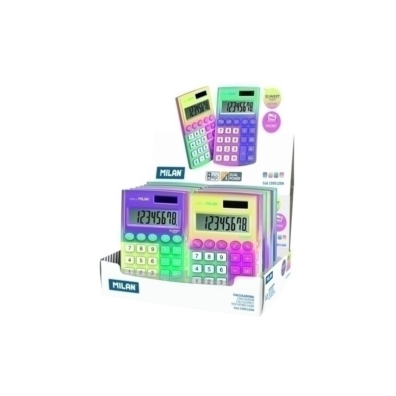 159512SN-CALCULADORA BOLS.MILAN SUNSET EXP.12 precio por 1 unidades