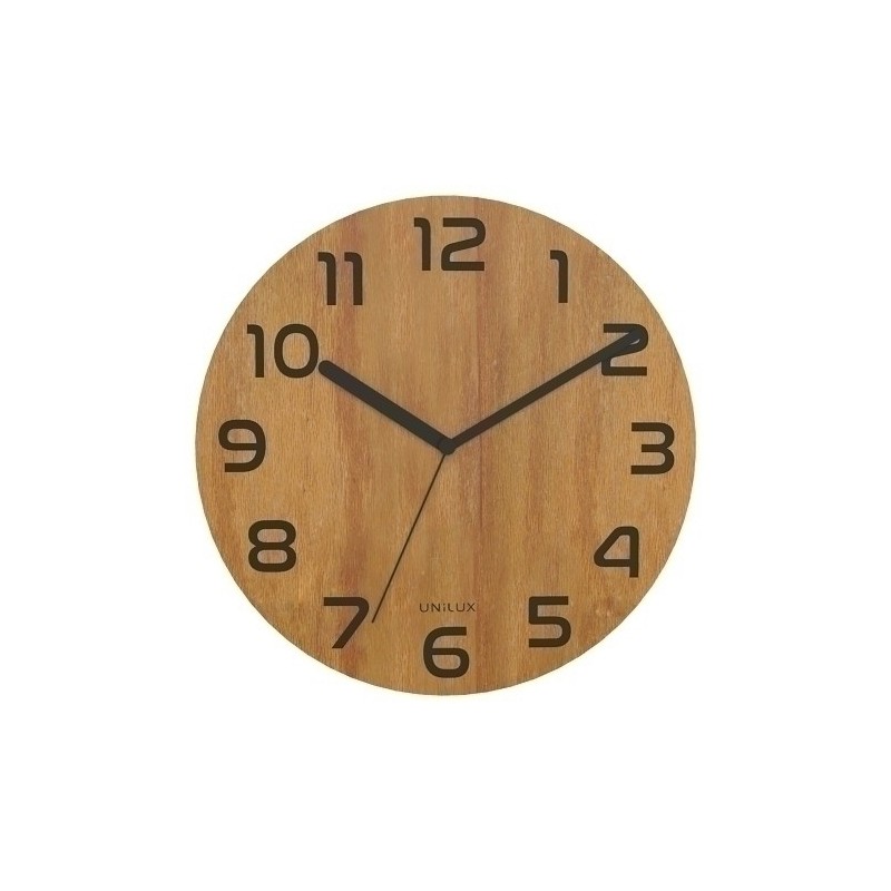 400140806-RELOJ PARED UNILUX PALMA BAMBOO 30 CM precio por 1 unidades