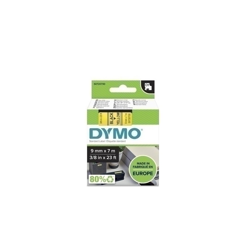S0720730-CINTA ROT.DYMO LM D1 7m  9 NEGR.s/AMAR. precio por 1 unidades