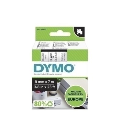 S0720670-CINTA ROT.DYMO LM D1 7m  9 NEGR.s/TRANSP precio por 1 unidades