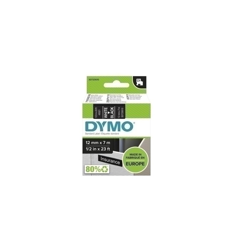 S0720610-CINTA ROT.DYMO LM D1 7m 12 BLANC.s/NEGRO precio por 1 unidades
