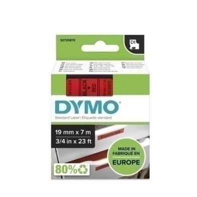 S0720870-CINTA ROT.DYMO LM D1 7m 19 NEGR.s/ROJO precio por 1 unidades