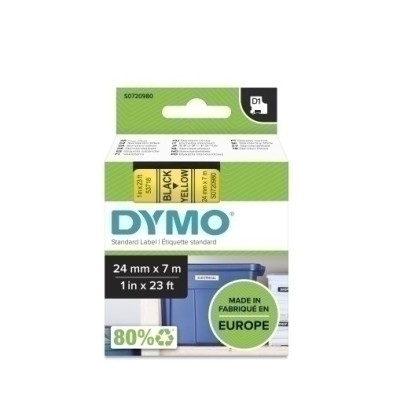 S0720980-CINTA ROT.DYMO LM D1 7m 24 NEGR.s/AMAR. precio por 1 unidades