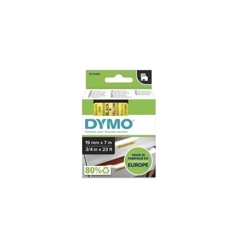 S0720880-CINTA ROT.DYMO LM D1 7m 19 NEGR.s/AMAR. precio por 1 unidades
