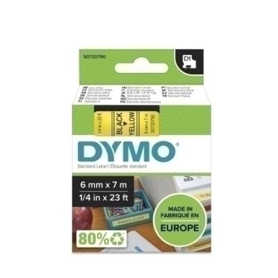 S0720790-CINTA ROT.DYMO LM D1 7m  6 NEGR.s/AMAR. precio por 1 unidades