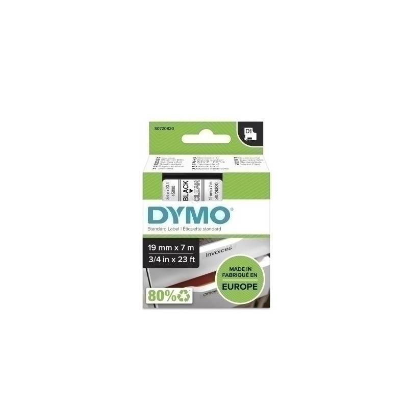 S0720820-CINTA ROT.DYMO LM D1 7m 19 NEGR.s/TRANS precio por 1 unidades
