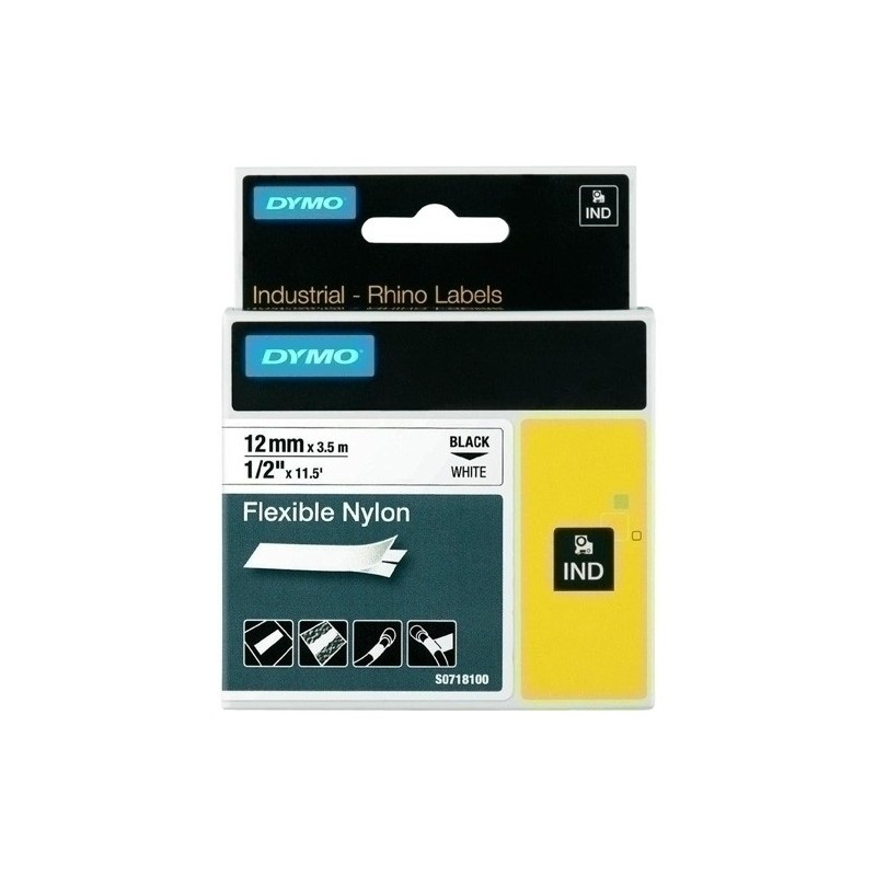 18488-CINTA ROT.DYMO RHINO NYLON FLEX.12 BLAN. precio por 1 unidades