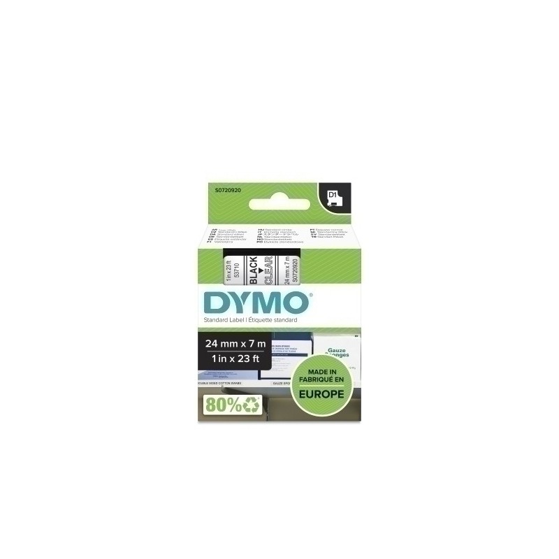 S0720920-CINTA ROT.DYMO LM D1 7m 24 NEGR.s/TRANSP precio por 1 unidades