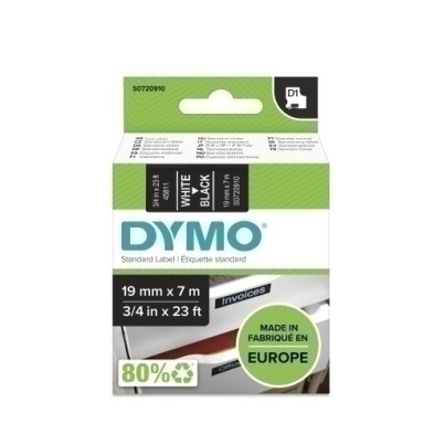 S0720910-CINTA ROT.DYMO LM D1 7m 19 BLANC.s/NEGRO precio por 1 unidades