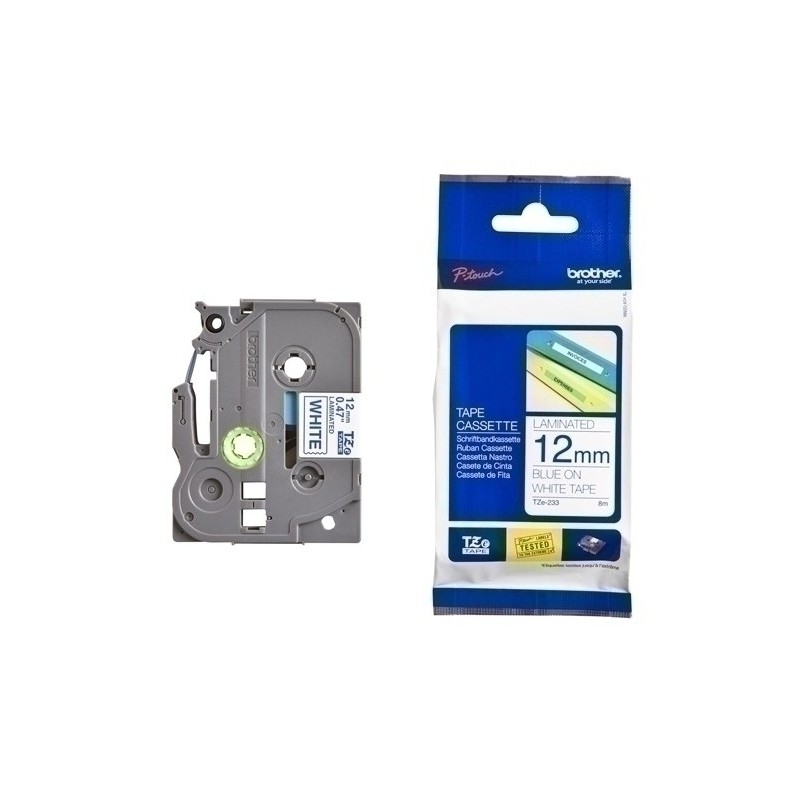 TZE-233-CINTA ROT.BROTHER LAM.8m 12 AZUL s/BLANC precio por 1 unidades