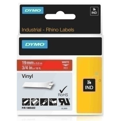 1805422-CINTA ROT.DYMO RHINO VINILO 19 ROJO precio por 1 unidades