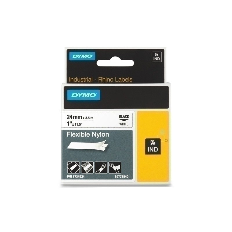 1734524-CINTA ROT.DYMO RHINO NYLON FLEX.24 BLAN. precio por 1 unidades