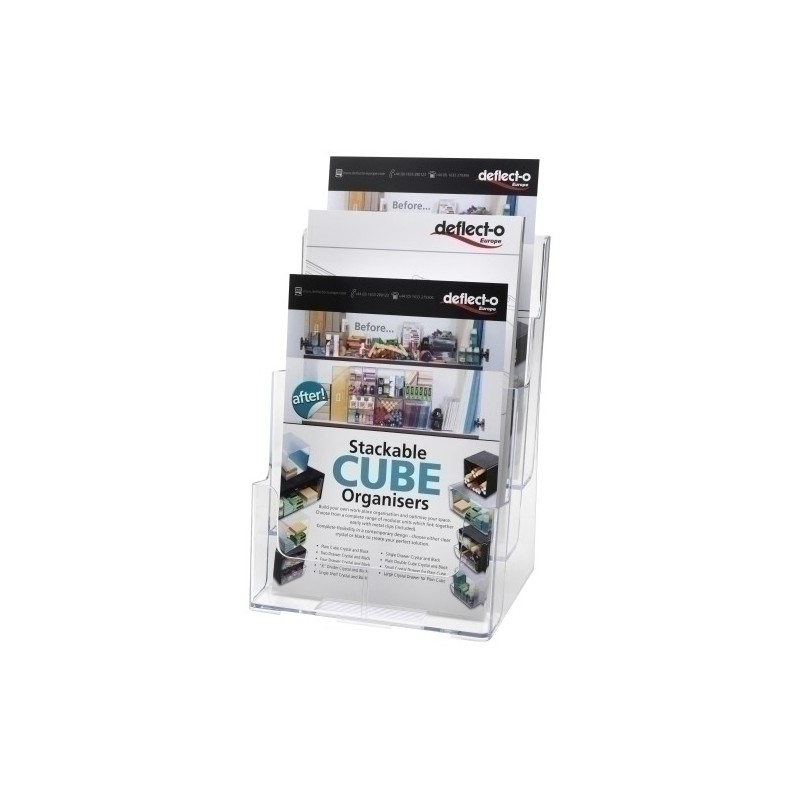 77301-PORTAFOLLETOS DEFLECT-O A4 3 COMP. CRIST precio por 1 unidades
