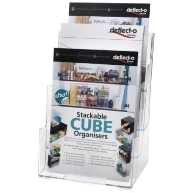 77301-PORTAFOLLETOS DEFLECT-O A4 3 COMP. CRIST precio por 1 unidades