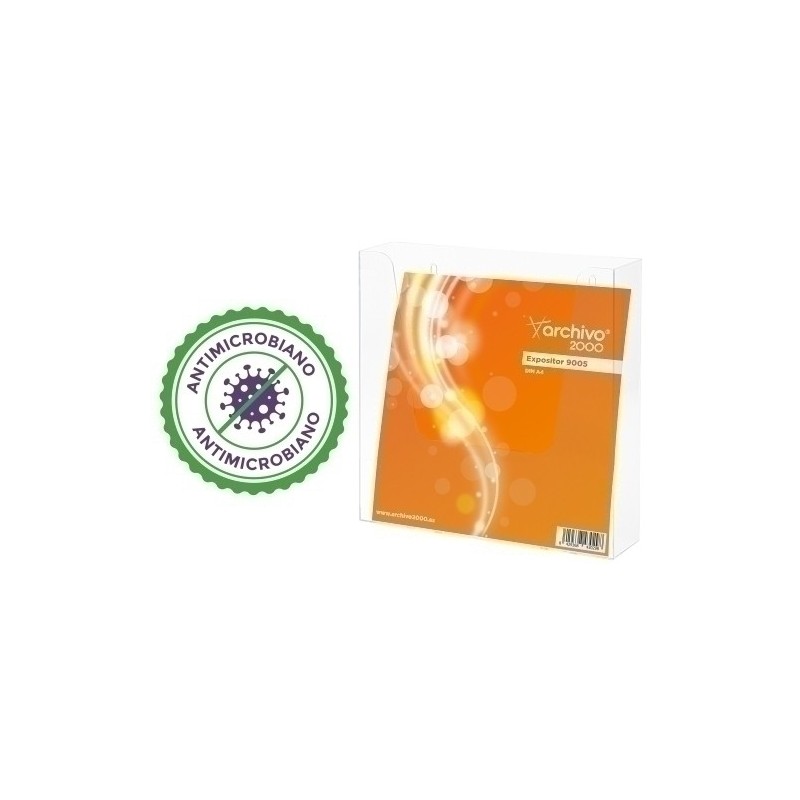 9005AM CS TP-EXPOSITOR MURAL A4 VERT.ANTIMICR.CRISTAL precio por 1 unidades