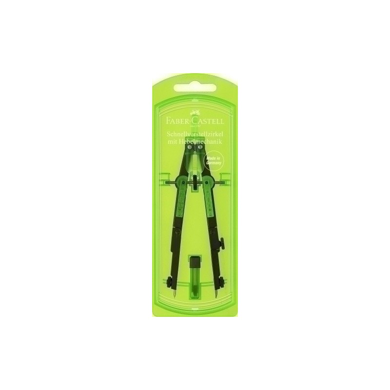 174007-COMPAS FABER CASTELL PALANCA VERDE NEON precio por 1 unidades