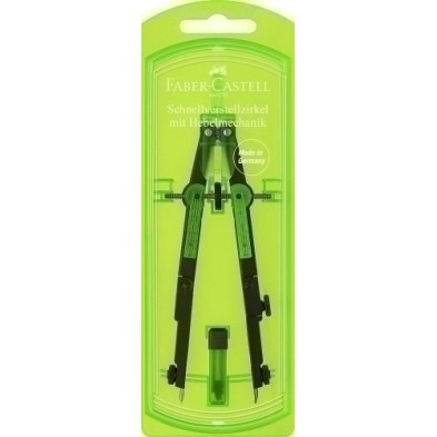 174007-COMPAS FABER CASTELL PALANCA VERDE NEON precio por 1 unidades