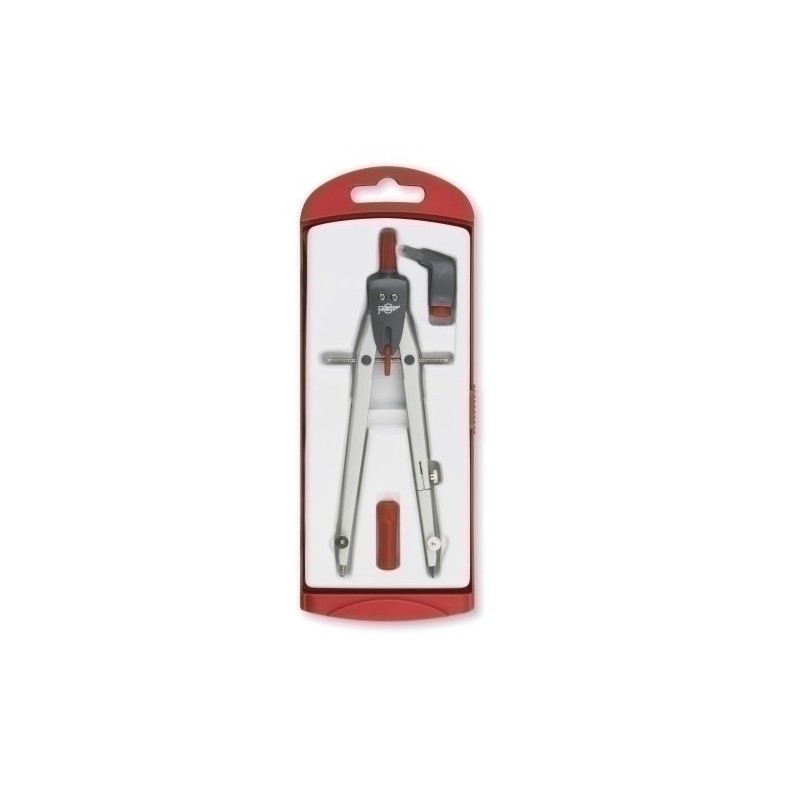 613-03-COMPAS FAIBO ESCOLAR SERIE DISEÑO ROJO precio por 5 unidades
