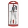 613-03-COMPAS FAIBO ESCOLAR SERIE DISEÑO ROJO precio por 5 unidades