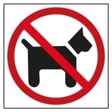 00846-CARTEL ADHESIVO APLI 114X114 PROH.PERROS precio por 10 unidades
