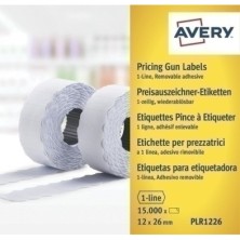 PLR1226-ETIQ.PRECIOS AVERY REM.26x12 BLANCO precio por 1 unidades