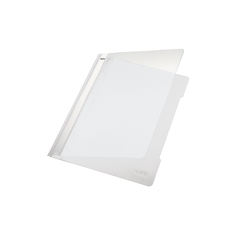 41910001-DOSSIER FASTENER LEITZ PVC A4 TARJ.BLAN. precio por 25 unidades
