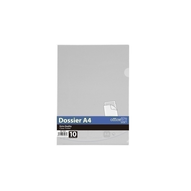 34961-DOSS.UÑERO OFFICE BOX A4 CRISTAL P/10 precio por 1 unidades