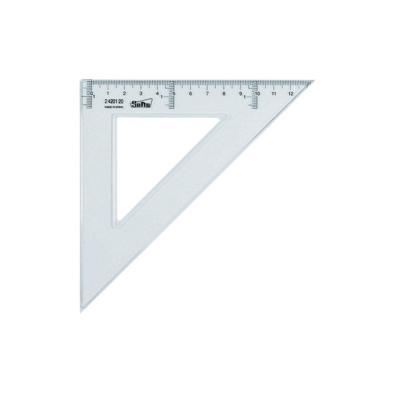 4201920-ESCUADRA CRISTAL SAFTA 20 CENTIMETROS precio por 20 unidades