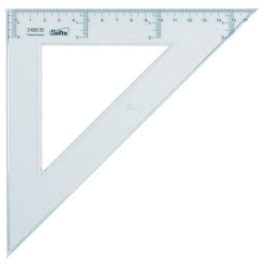 4201925-ESCUADRA CRISTAL SAFTA 25 CENTIMETROS precio por 20 unidades