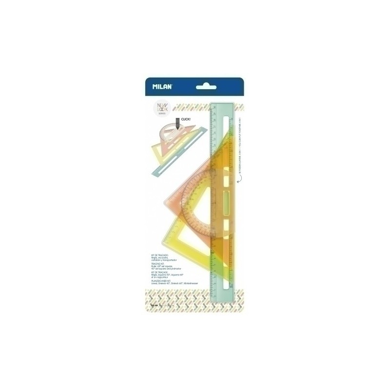 359801NL-EQUIPO DIBUJO MILAN NEW LOOK 30 cm precio por 1 unidades