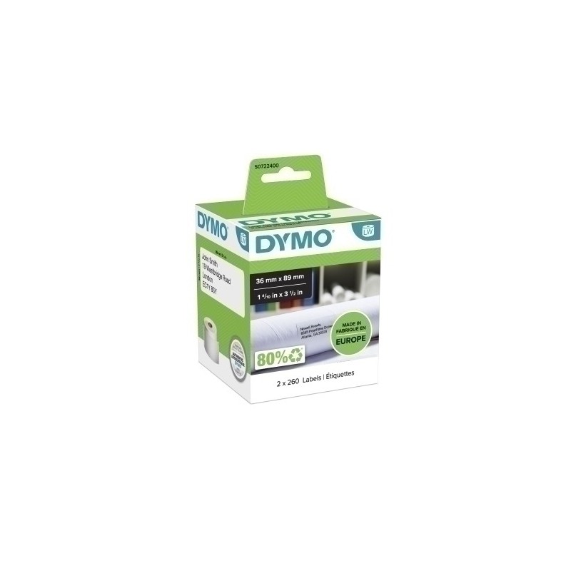 S0722400-ETIQ.DYMO LW  36x89mm PACK 2 RL.260 DIR. precio por 1 unidades