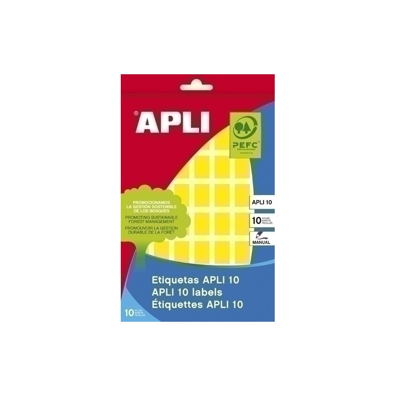 02750-ETIQ.MAN.BOLSA APLI 02750 CL.AMAR. 12x18 precio por 10 unidades