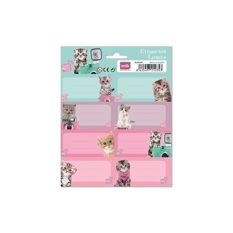 ELE0264-ETIQUETA ESCOLAR ERIK 15.8x20 STUDIO PET precio por 1 unidades