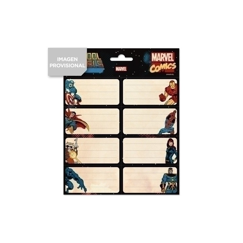 ELE0266-ETIQUETA ESCOLAR ERIK 15.8x20 MARVEL precio por 1 unidades