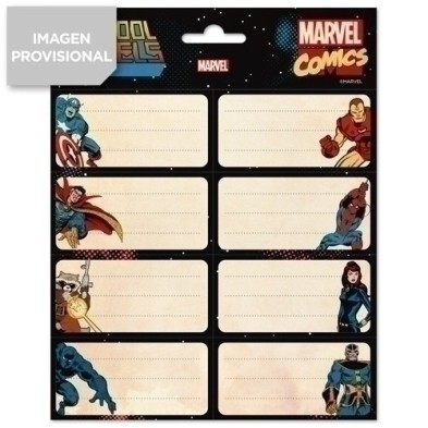 ELE0266-ETIQUETA ESCOLAR ERIK 15.8x20 MARVEL precio por 1 unidades