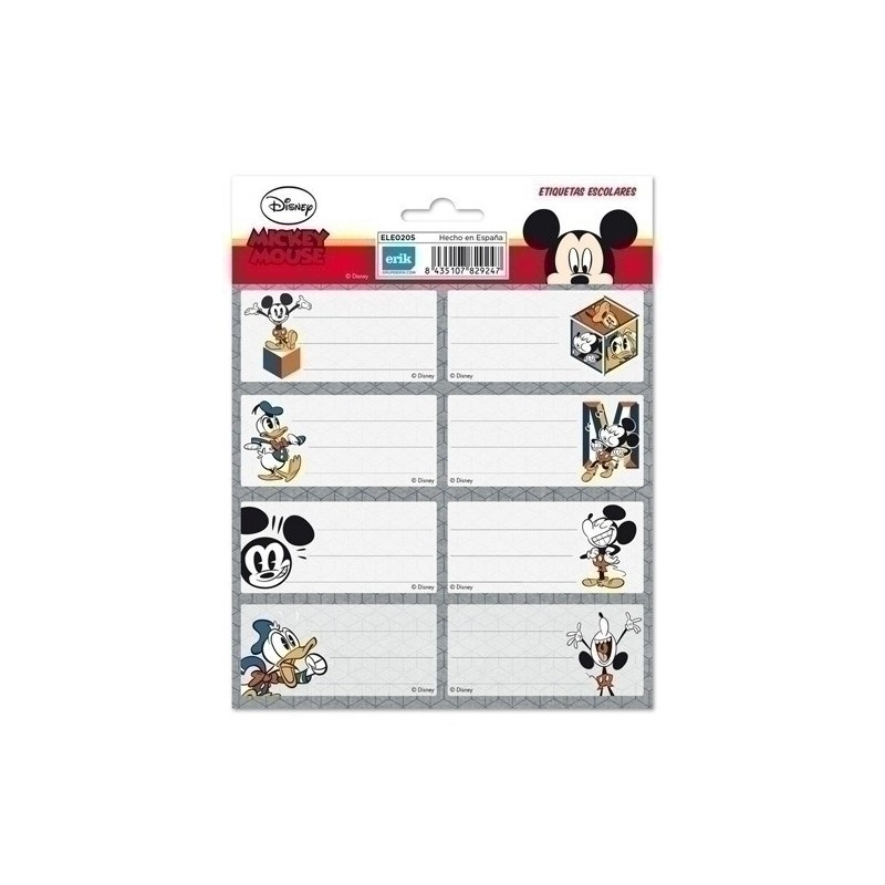 ELE0205-ETIQUETA ESCOLAR ERIK 15.8x20 DISNEY precio por 1 unidades