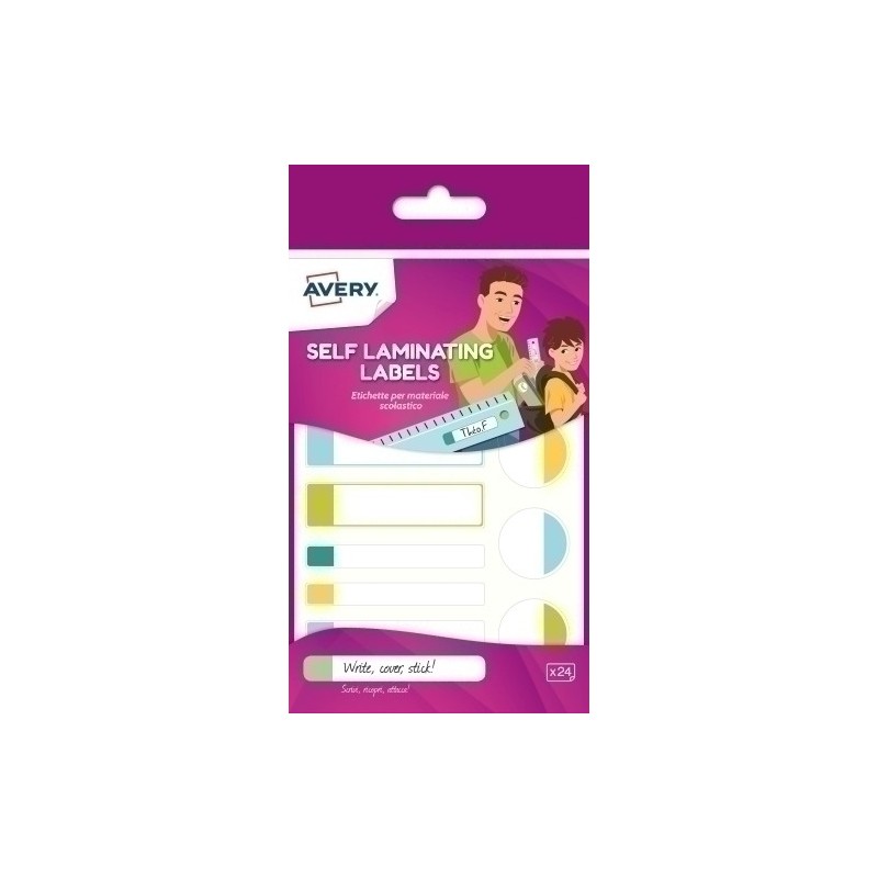 APBAS24-UK-ETIQUETA ESCOLAR AVERY COL.MATE SUR.B/24 precio por 30 unidades