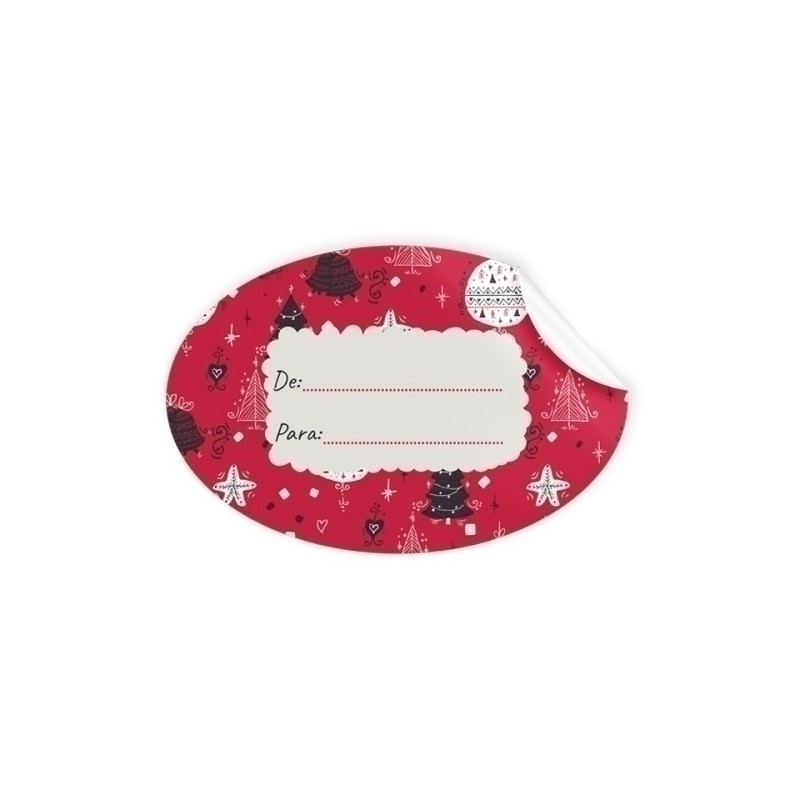47552-ETIQ.REG. R.250 OVAL. NAVIDAD ROJA precio por 1 unidades