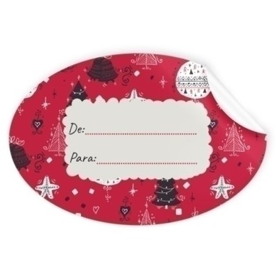 47552-ETIQ.REG. R.250 OVAL. NAVIDAD ROJA precio por 1 unidades