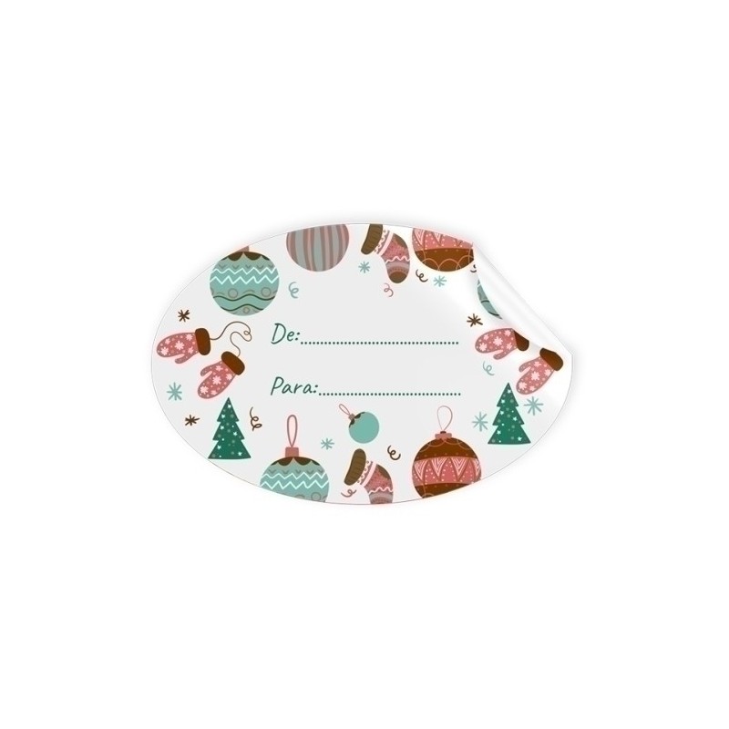 47557-ETIQ.REG. R.250 OVAL. NAVIDAD BOLAS precio por 1 unidades