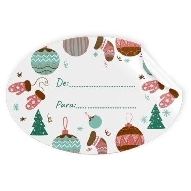 47557-ETIQ.REG. R.250 OVAL. NAVIDAD BOLAS precio por 1 unidades