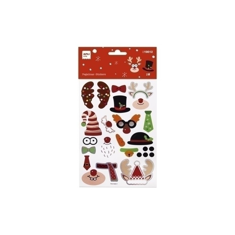 19812-PEGATINAS APLI NAVIDAD 1H precio por 5 unidades