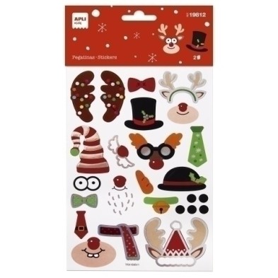 19812-PEGATINAS APLI NAVIDAD 1H precio por 5 unidades