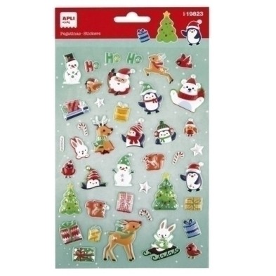 19823-PEGATINAS APLI PAPA NOEL 1H precio por 5 unidades