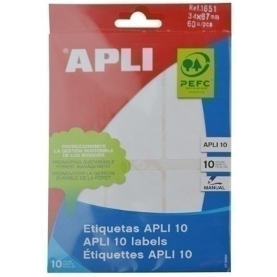 01651-ETIQ.MAN.BOLSA APLI 01651 10h 34x67 precio por 10 unidades