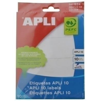 01654-ETIQ.MAN.BOLSA APLI 01654 10h 38x102 precio por 10 unidades