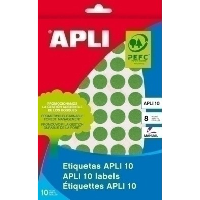 02757-ETIQ.MAN.BOLSA APLI 02757 CL.VERDE 25x40 precio por 10 unidades