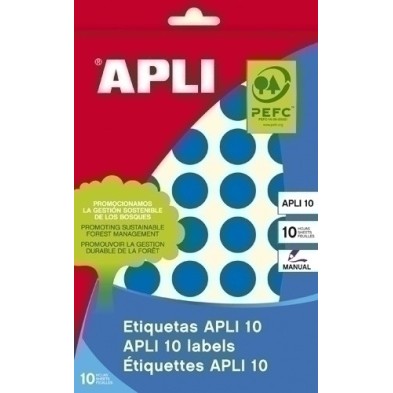 02743-ETIQ.MAN.BOLSA APLI 02743 CL.AZUL RD.Ø19 precio por 10 unidades