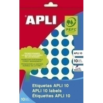 02735-ETIQ.MAN.BOLSA APLI 02735 CL.AZUL RD.Ø13 precio por 10 unidades