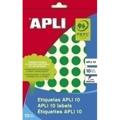 02737-ETIQ.MAN.BOLSA APLI 02737 CL.VERD.RD.Ø13 precio por 10 unidades